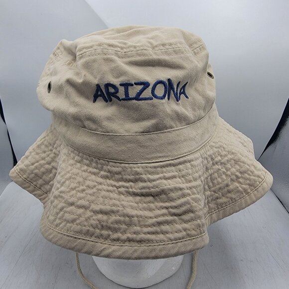 Arizona Embroidered Beige Bucket Hat Summer Pool Hiking Casual Outdoors Camping - Picture 1 of 7